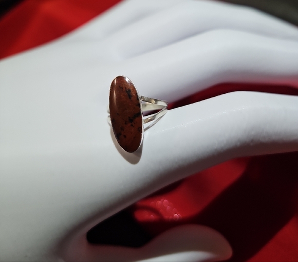 925 Mahogony Obsidian Ring - Picture 6 of 11